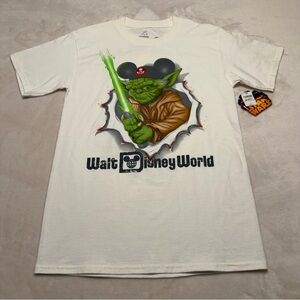 2013 Star Wars Yoda Jedi White Walt Disney World T-Shirt with Logo NEW